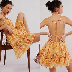 Free people taking sides dress women’s small 100% cotton boho, festival, floral